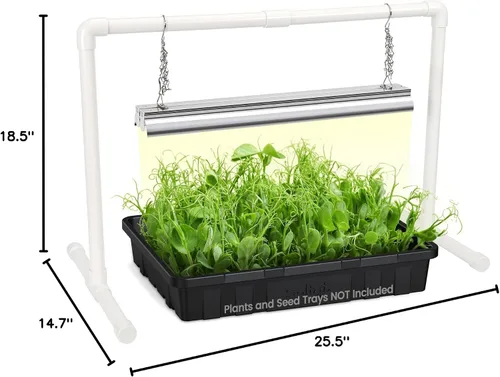 Miniatura 7 de SOLIGT Luces de Cultivo para Inicio de Semillas, Luces de Crecimiento LED de Espectro Completo de 2 Pies con 4 Niveles de Brillo y Temporizador