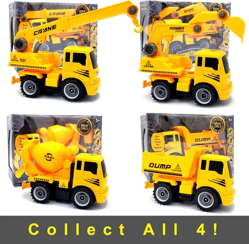 Miniatura 5 de MUKIKIM Construye un camión - Excavadora. Desarme y vuelva a armarlo + alimentado por fricción (2 juguetes en 1!) Impresionante juguete galardonado