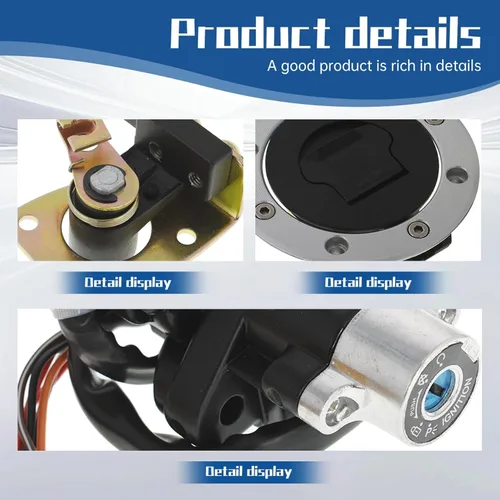 Miniatura 4 de WFLNHB Tapa Cubierta del Interruptor de Encendido Cerradura del Asiento Llave de Repuesto para Suzuki GSX600 1998-2006 GSX750 1998-2006 GSXR600