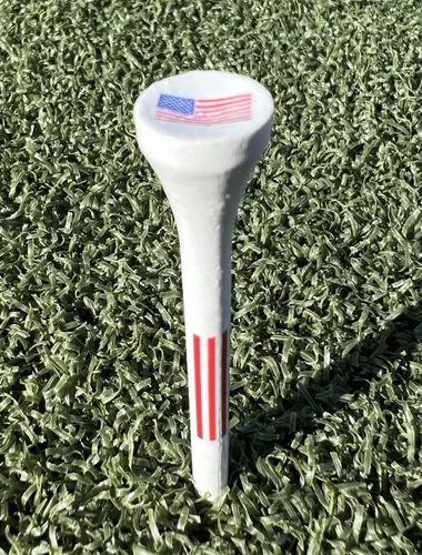 Miniatura 6 de Camisetas de golf de madera con la bandera estadounidense, 2 3/4 pulgadas, 100 camisetas por paquete, camisetas de golf de Estados Unidos