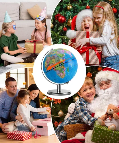 Miniatura 7 de Globo del mundo iluminado de 8 pulgadas con luz nocturna de constelación, globo educativo iluminado para niños y adultos, globos de aprendizaje