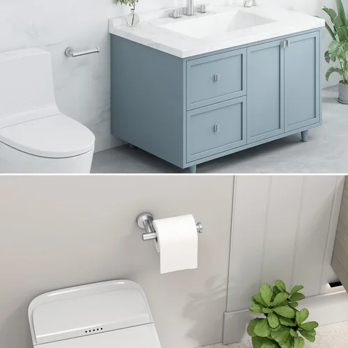 Miniatura 2 de Angle Simple SUS304 - Soporte de papel higiénico de acero inoxidable para baño, soporte de pared para papel higiénico Níquel cepillado