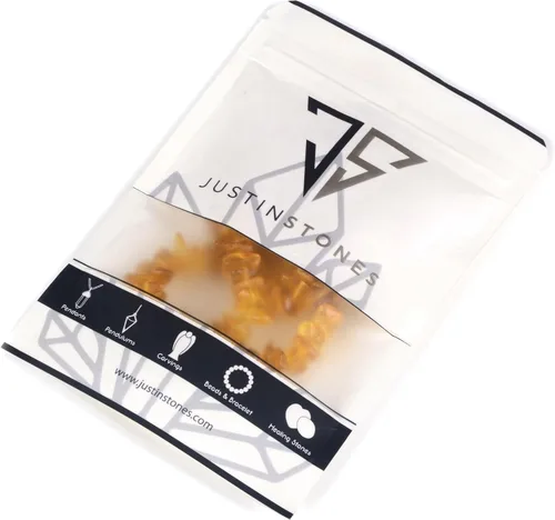 Miniatura 4 de Chips Amber Natural Gemstone Freedom Chips Cuentas sueltas de 0.433-0.472 in para hacer joyas, manualidades, 16 pulgadas Cuarzo Rutilado Dorado