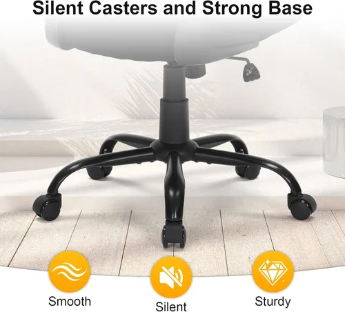 Miniatura 8 de Silla de oficina ergonómica de malla, soporte lumbar ajustable, brazos abatibles, silla giratoria para computadora con respaldo transpirable