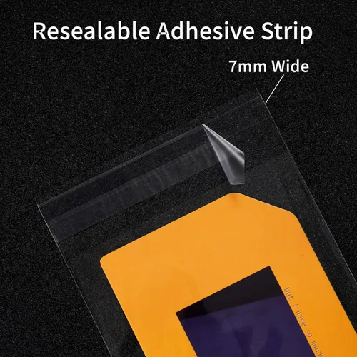 Miniatura 7 de 200 bolsas de plástico transparente - 3.5 x 5.5 pulgadas, 1.4 mil de grosor, bolsas de celofán con adhesivo resellable para golosinas, panadería