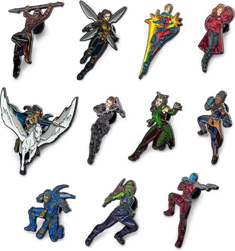 Miniatura 5 de Marvel Studios The Infinity Saga Endgame Heroes - Juego de 11 pines de solapa a base de metal y esmalte con caja de ventana con licencia