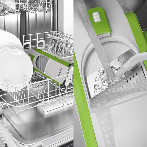 Miniatura 3 de Cortador de mandolina seguro para cocina, cortador de verduras y alimentos & espesor ajustable de 0.1-8 mm. Fácil de limpiar, almacenamiento, Verde