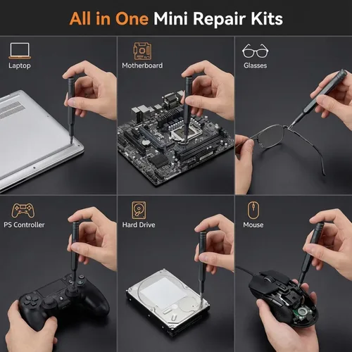 Miniatura 6 de Juego de destornilladores de precisión 25 en 1, kit de reparación de mini destornilladores magnéticos para teléfono, laptop, PC, controlador PS5