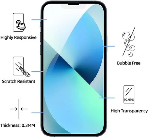 Miniatura 4 de NEW'C Paquete de 3 protectores de pantalla diseñados para iPhone 13 Mini (5.4 pulgadas), protección de vidrio templado mejorada, compatible