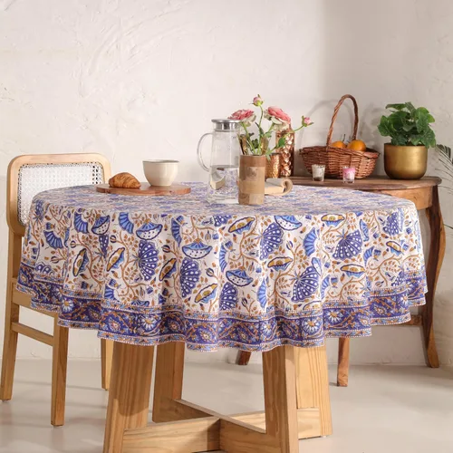 Miniatura 70 de Funda de mesa impresa a mano con diseño exquisito, tela de algodón premium, perfecta para comedor y decoración, mantel de mesa
