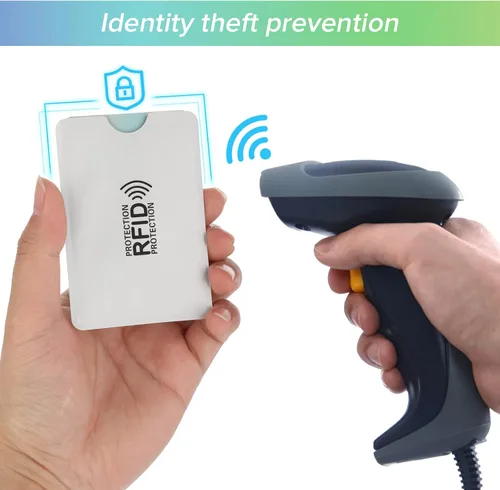 Miniatura 2 de TIESOME Juego de 10 fundas para tarjetas RFID, fundas de bloqueo RFID, impermeables, para tarjetas de crédito, protector de tarjetas de identidad