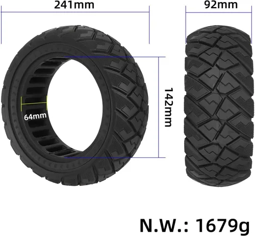 Miniatura 2 de Solid All-Terrain Tire 90/65-6.5 for Zero 11X Electric Scooter, Puncture Proof Honeycomb Non-Slip Replacement Wheel (1)