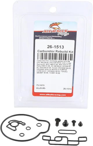 Miniatura 3 de All Balls Kit de carburador Racing 26-1513, kit de juntas de cuerpo medio compatible con/repuesto para KTM 250 EXC Racing 4T 2002, 400 EXC Racing