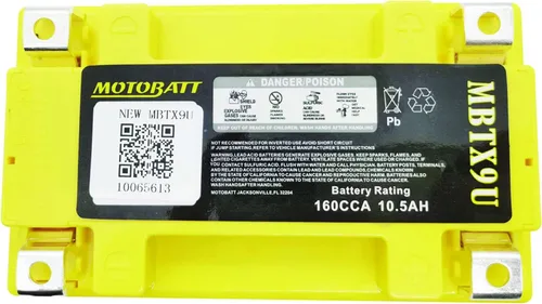 Miniatura 4 de MotoBatt 12 Volt 10.5 Ah MBTX9U Batería AGM sellada sin mantenimiento
