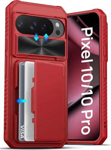 Miniatura 17 de ATATOO Funda tipo cartera para Google Pixel 10 Pro XL, tarjetero integrado (3-5 tarjetas) [bloqueo RFID] y cubierta de cámara deslizante, protección