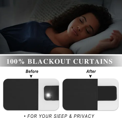 Miniatura 4 de RYB HOME Cortinas negras 100% opacas de 84 pulgadas de largo para dormitorio, sala de estar, cortinas de oscurecimiento de habitación para Negro