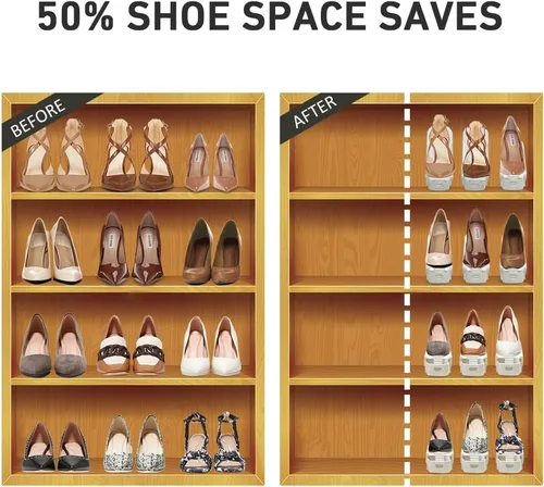 Miniatura 2 de NVGSN Organizador de ranuras para zapatos, paquete de 12 - Organizadores de zapatos para un par de zapatos, ahorradores de espacio para zapatos