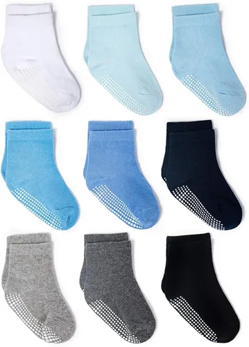 Miniatura 28 de Zaples - Calcetines con suela antideslizante y altura media para bebés, niños y niñas Negro