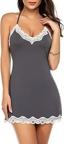 Miniatura 5 de Avidlove Lencería sexy para mujer, ropa de dormir, camisón, babydoll, lencería de algodón
