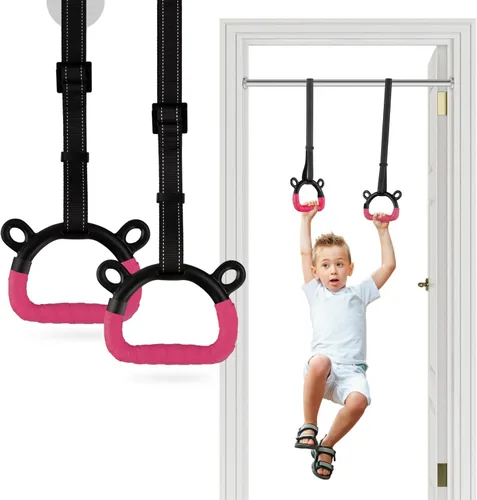 Miniatura 8 de EXQ Home Anillos de gimnasia para niños, anillos de dominadas para ejercicio de niños, anillo para gimnasia en interiores, anillos de gimnasia