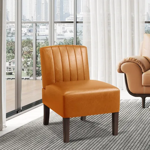 Miniatura 19 de VIRRMO Sillas de Acento sin Brazos para Sala de Estar, Silla Slipper Moderna Sillas de Sala de Estar con Patas de Madera Sólida, Silla de Tocador