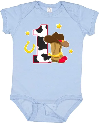 Miniatura 24 de inktastic Body de bebé de vaquero para cumpleaños de 1 año con botas de vaquero