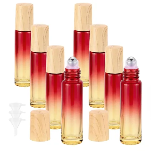 Miniatura 12 de 8 botellas de vidrio de 0.3 fl oz (1/3 oz), color azul y morado, botellas enrollables, envase para aceites esenciales, perfumes, bálsamos labiales