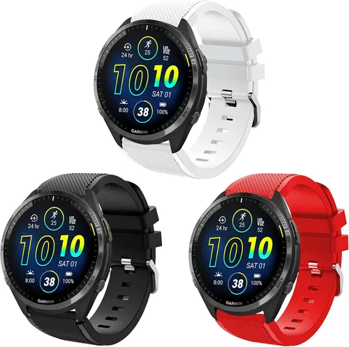 Miniatura 2 de Lamshaw Correas compatibles con Garmin Forerunner 965, correas de repuesto clásicas de silicona compatibles con reloj inteligente Garmin Forerunner