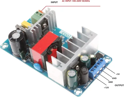 Miniatura 2 de NOYITO Módulo de fuente de alimentación aislada de CA a CC 9V 6A AC 120V (110-260V) a DC 9V 6A 54W (pico 8A) Módulo de alimentación con protección