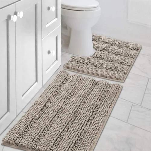 H.VERSAILTEX - Alfombras de baño, juego de 2 piezas, alfombra de contorno para baño, juego de alfombras para inodoro, alfombra antideslizante de