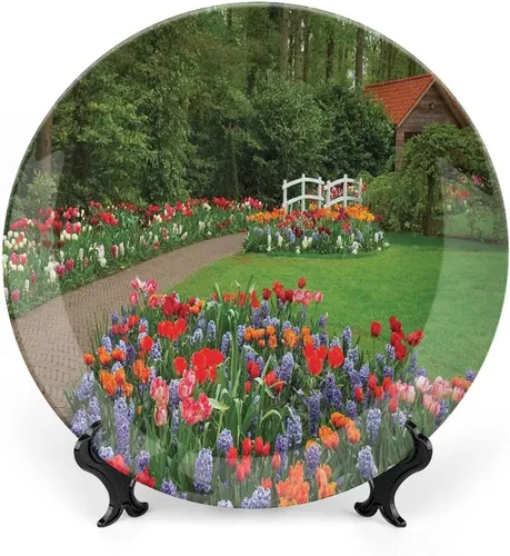 Miniatura 11 de Plato decorativo de 6 pulgadas, cerámica campestre, románticas flores amarillas, placa de exhibición para cenas, eventos de lujo, cena, bodas