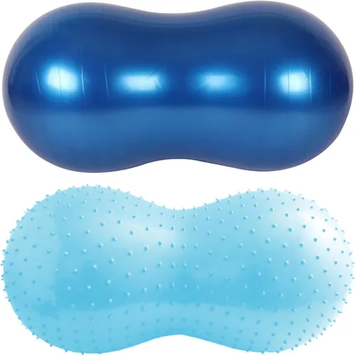 Miniatura 7 de Bola de maní antiestallido PVC grueso 35.4 x 17.7 pulgadas, ejercicio de equilibrio con bomba de aire para niños, embarazo, yoga, gimnasio en casa