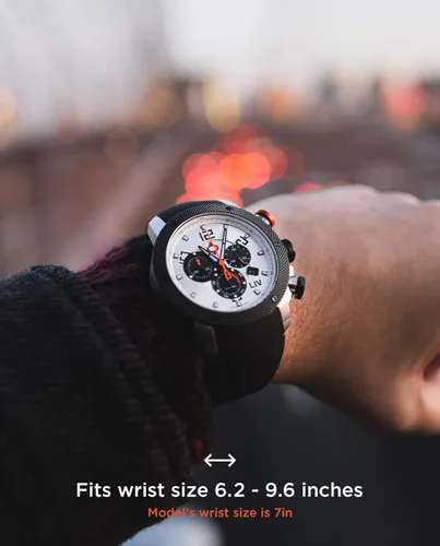 Miniatura 2 de LIV GX1 - Reloj clásico resistente con cronógrafo suizo de 1.77 pulgadas, 316L SS, 3D multicapa con fecha rápida, resistente a los arañazos