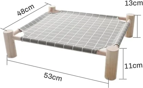 Miniatura 2 de Cat Hammock Bed Wooden Elevated Cooling Detachable Indoor Pet