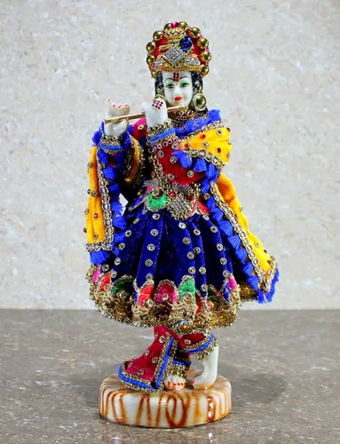 Miniatura 6 de eSplanade Escultura tallada a mano de Dios Kishan Krishna Murti Idol Estatua - 11 pulgadas - Resina