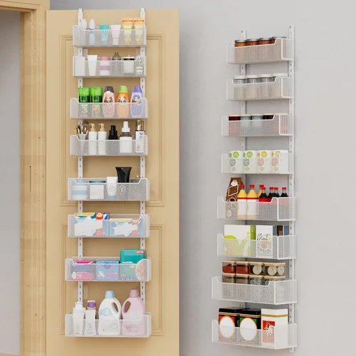 Miniatura 9 de VyGrow Organizador Sobre la Puerta, Organizador de Puerta de Metal Colgante con 5 Cestas Ajustables y Gancho para Abrigos, Almacenamiento Detrás