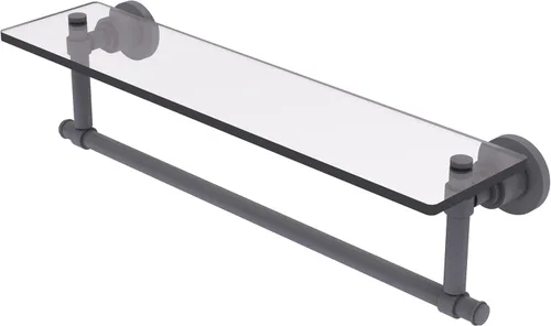 Miniatura 3 de Allied Brass WS-1TB/16-SN Estante de vidrio con toallero, 16 pulgadas x 5 pulgadas Níquel Satinado