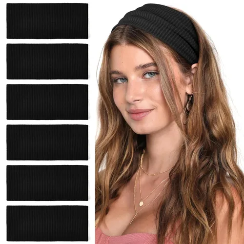 Diademas negras para mujer, bandas anchas antideslizantes para la cabeza, suaves, elásticas y gruesas, para mujer, accesorios para el cabello,
