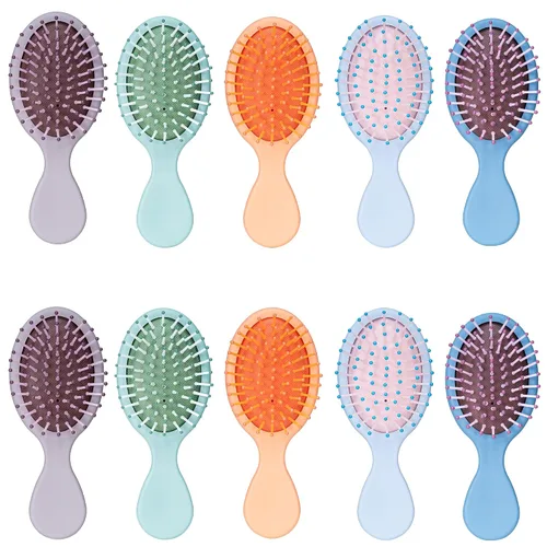 Miniatura 8 de Bituemly 4 mini cepillos para el pelo, cepillo desenredante de viaje para niñas, niños, mujeres, hombres, cepillo pequeño de bolsillo para cabello