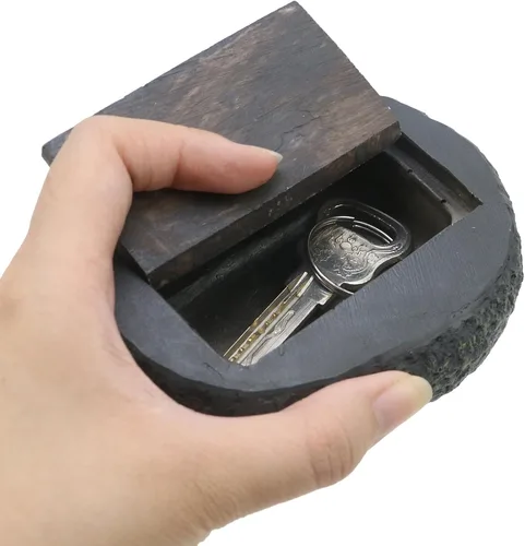 Miniatura 5 de KUMGROT Oculta una llave falsa para decoración exterior, soporte seguro para ocultar llaves fuera de piedra falsa para jardín al aire libre