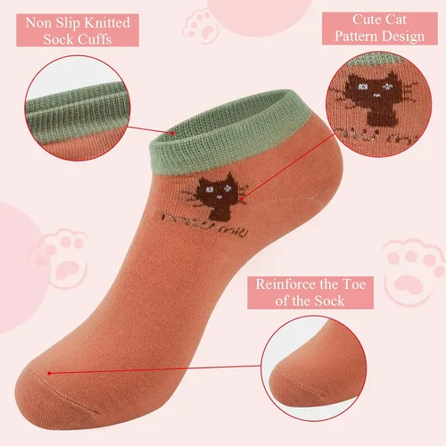 Miniatura 2 de Justay 5 Pairs Womens Cute Cat Socks Novelty Funny Cat Claw Socks Animal Fun Ankle Socks