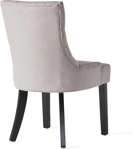 Miniatura 6 de Juego de 2 sillas de comedor Stacy Light Sky, en tela gris o verde azulado, Gris claro Gris claro + marrón oscuro