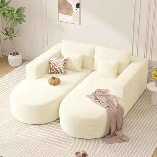 Sofá cama modular, sofás de nube convertibles para sala de estar, 2 tumbonas de pana sin hueso, sofá cama de gran tamaño para dormitorio, no