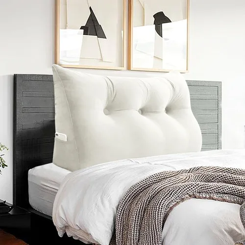 Miniatura 15 de Almohada de cabecero triangular - Almohada grande para cama de 3 en 1 como almohada de lectura en cuña, almohada grande para sofá o cama de día