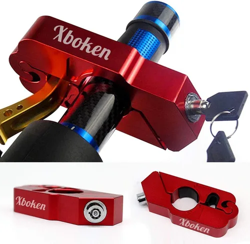 Xboken - Cerradura de motocicleta antirrobo, resistente, cerraduras de seguridad ajustables para manillar del acelerador y freno, cerraduras de