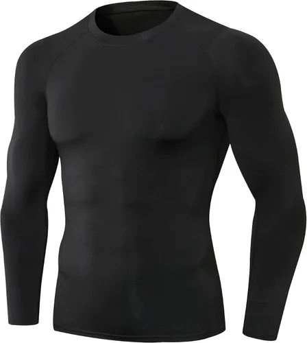 Camisetas de compresión atléticas para hombre, de manga larga, camisetas de entrenamiento frescas y secas para gimnasio, camiseta deportiva activa