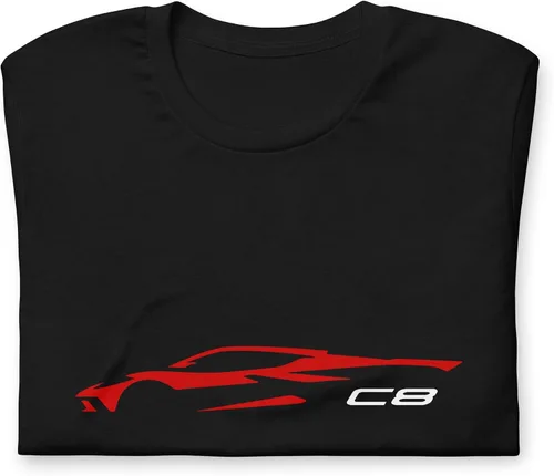 Miniatura 4 de Camiseta Vette de 8 generación con silueta de contorno C8 roja 2022 2023
