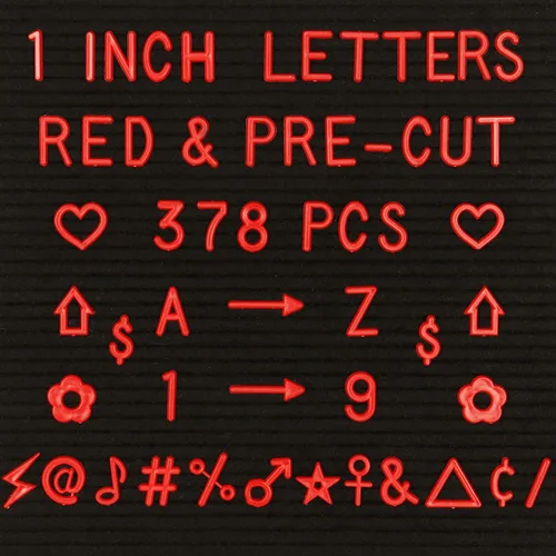 Miniatura 9 de Letras para tablero de letras solamente, tablero de mensajes blanco de 1 pulgada, letras de fieltro para tablero de letras (378 piezas), 1 pulgada