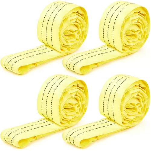 Miniatura 9 de Fabbay 4 eslingas redondas de poliéster resistente de 3.3 pies, correas de elevación redondas para elevación, remolque, mudanza, muebles