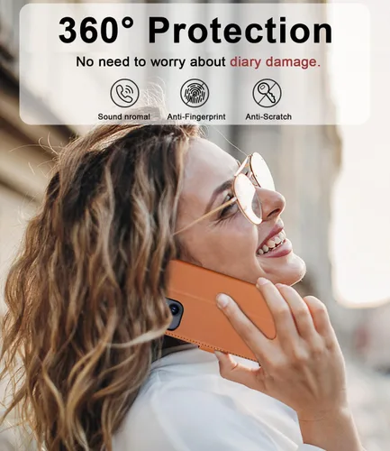 Miniatura 7 de Funda tipo cartera para iPhone 13/iPhone 14 con tarjetero [funda de cuero de alta calidad] [bloqueo RFID]